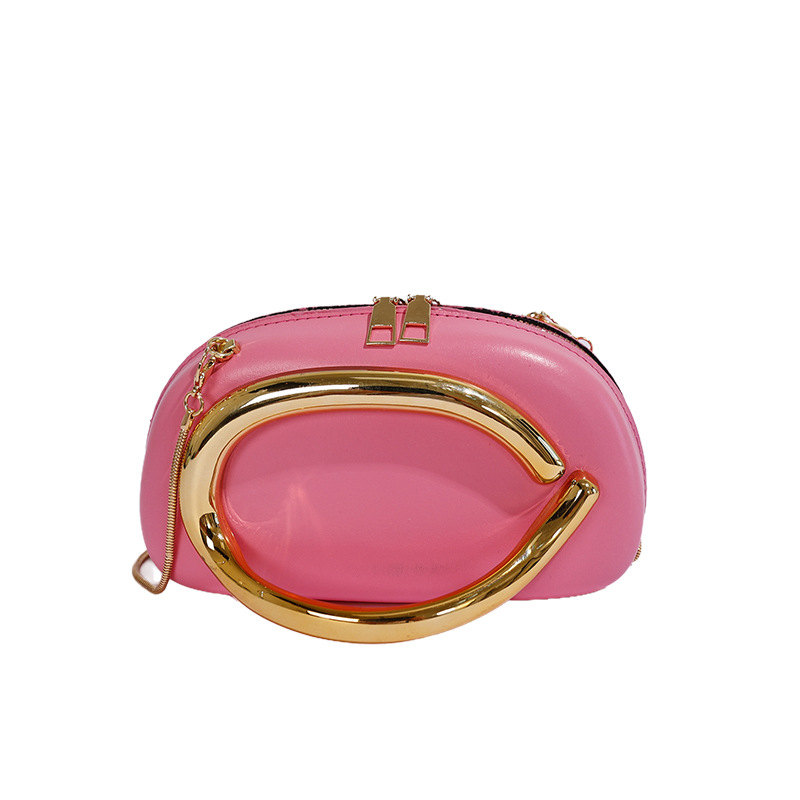 Nueva caja redonda mano agarrada bolsa de cena mini bolsa transfronteriza moda metal retro manejo de cadena mochila de hombro
