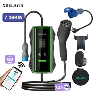 Type2 Charging Pile 7Kw European Standard Tesla Wenjie New Energy Vehicle Portable Charger Charging Gun