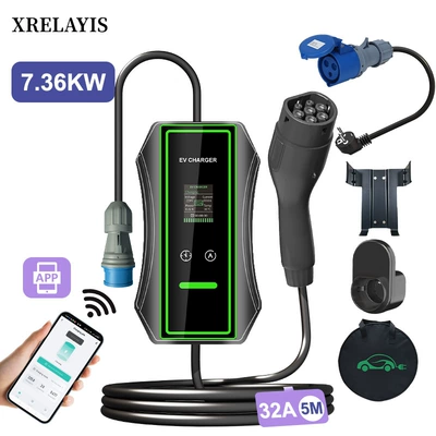European Standard Charging Pile 7Kwtype2 European Standard Tesla Wenjie New Energy Vehicle Portable Charging Gun (Elektrikli avtomobil şarj stansiyaları) - 5m-ultimate-version-type2-32a-7kw-with-app