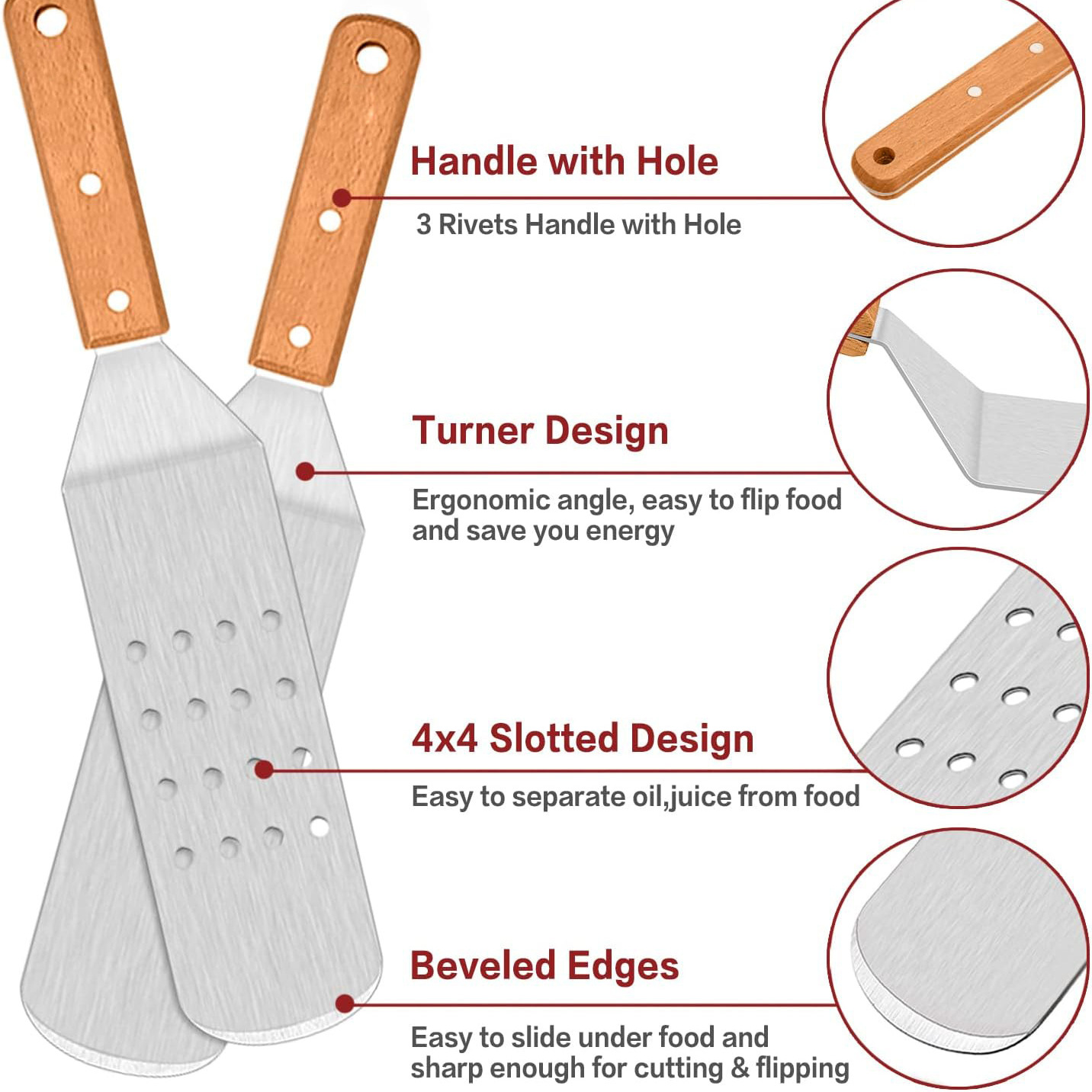 Amazon transfronterizo de acero inoxidable parrilla set al aire libre barbecue platos de cocina hamburguesa pala combinación completa