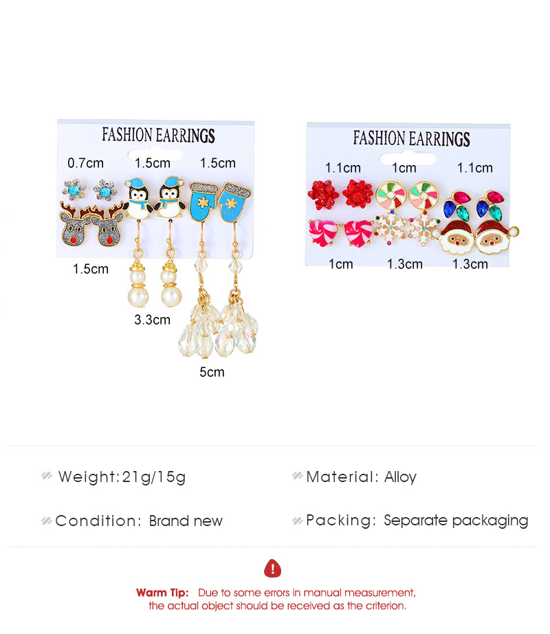 18g Weight Christmas Festival Women's Gender Cute Style Cute Earring Sets 无