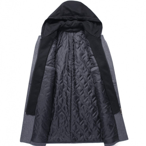 New Men's Korean Style Casual Long Coat with Detachable Hat Trendy Outerwear Men's Long Sleeve Wholesale