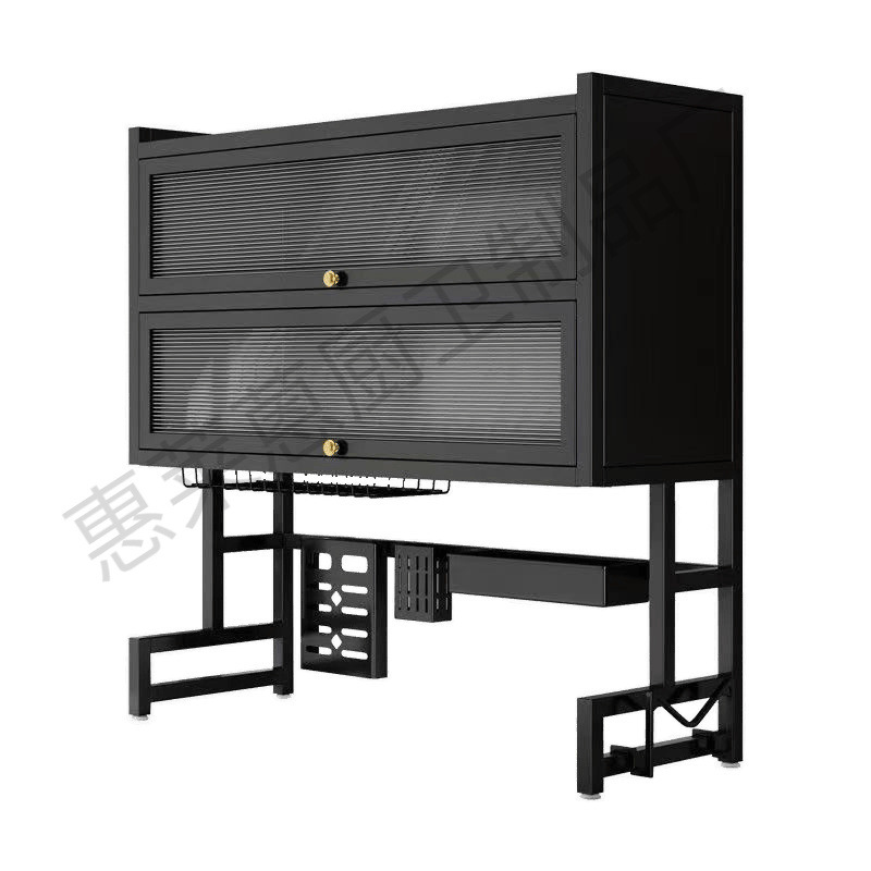 Estante de drenaje de agua de cocina armario de almacenamiento de platos domésticos con puerta armario a prueba de polvo estante multifuncional armario de piscina