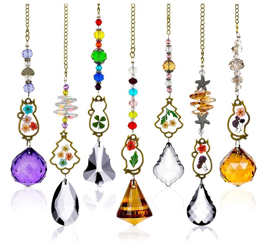 速卖通亚马逊ebay K9彩色水晶灯饰挂坠DIY水晶滴胶卡通挂饰车饰