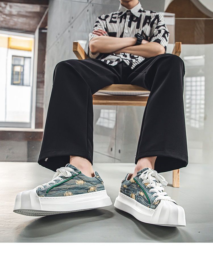 ShoeGlobe Canvas Herren-Sneaker 2025 mit neuer Shell-Toe-Zehenkappe – Sportschuhe für Jugendliche, rutschfest, trendig, für den Winter, Freizeit und Freizeit._voghion.com