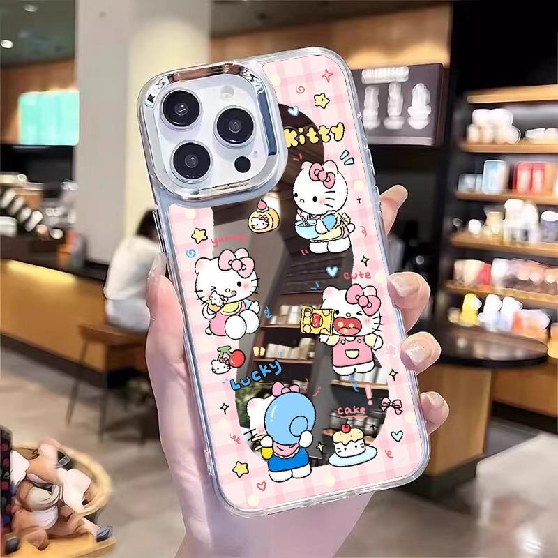 Cartoon Kt Cat Suitable for Samsung S26Ultra Mobile Phone Case Mirror Surface S24S23+S25Fe Anti-Fall A57A55A37 Cartoon Kt Cat Suitable for Samsung S26Ultra Mobile Phone Case Mirror Surface S24S23+S25Fe Anti-Fall A57A55A37