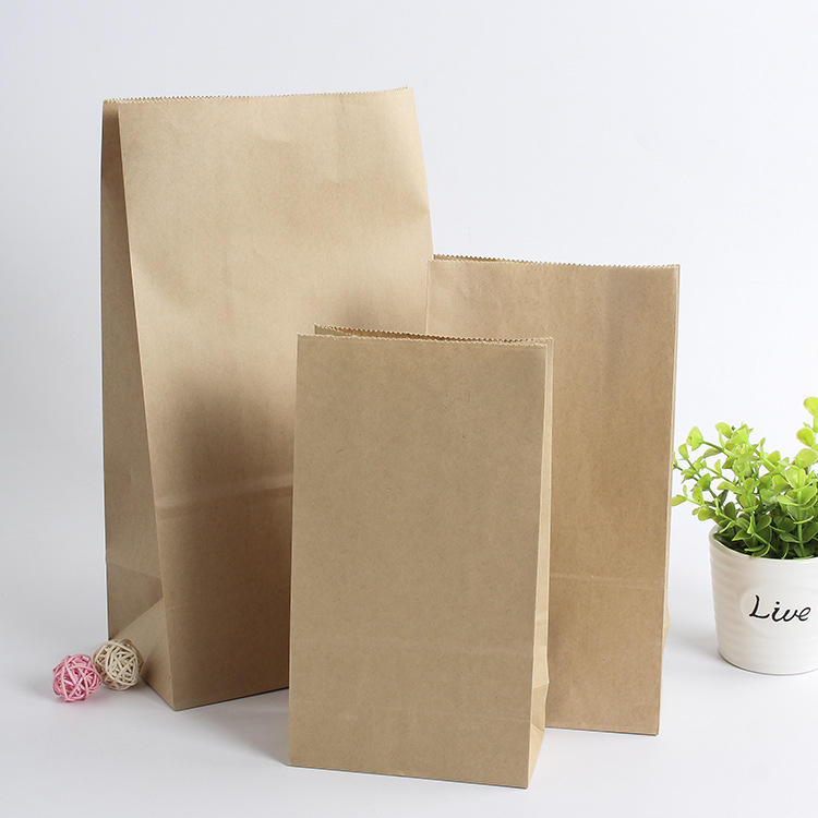 定制方底牛皮纸袋白色淋膜奶茶包装袋外卖打包袋塑料袋定做印logo|ru