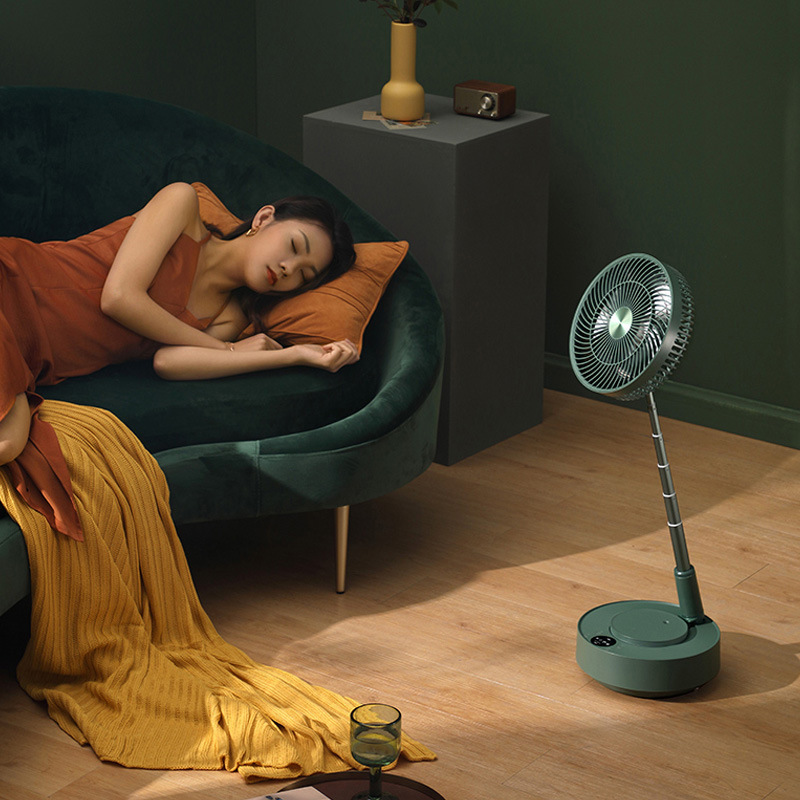 愛登edon收納落地電風扇家用台式遙控小型充電大電扇伸縮摺疊E908