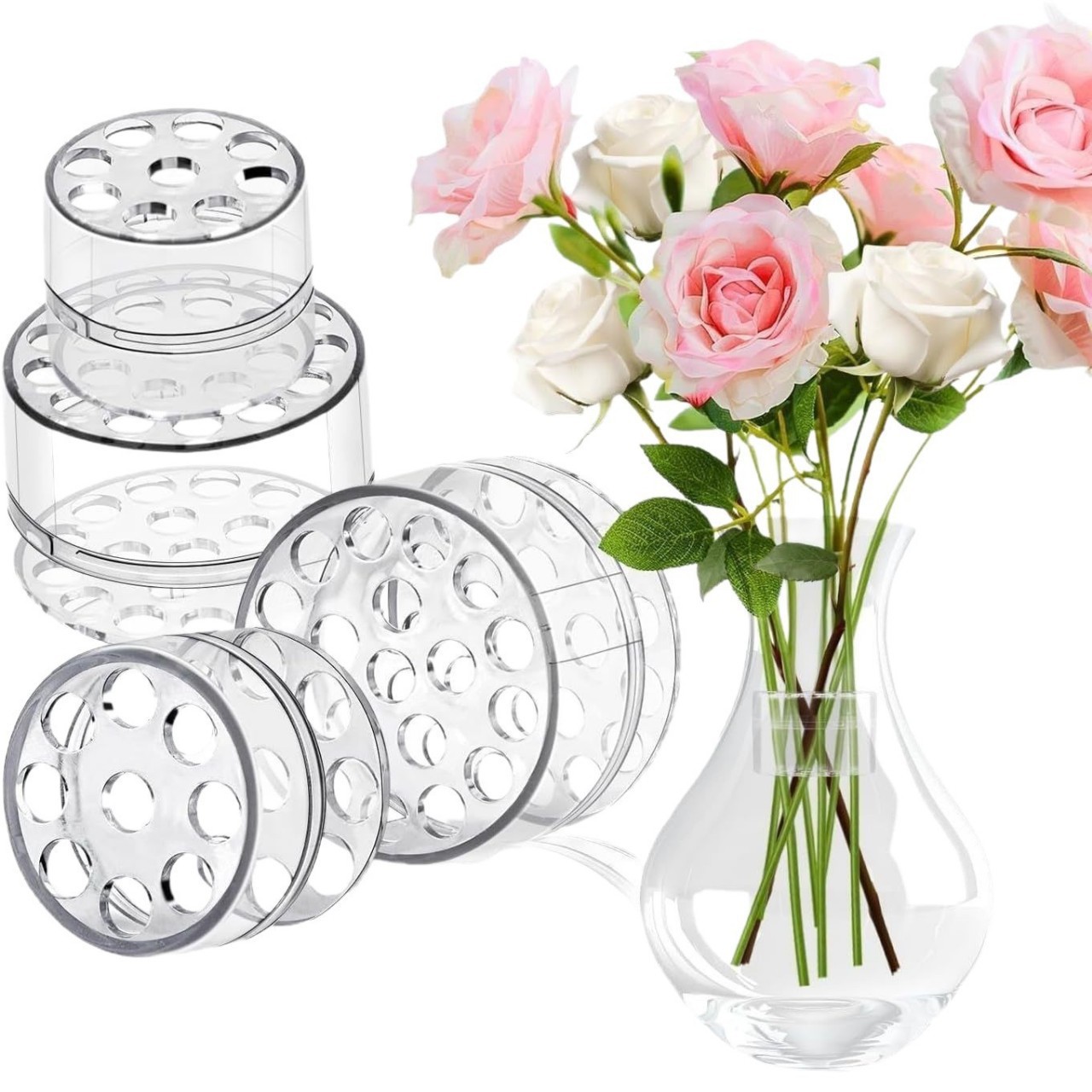 Flower arrangement fixing artifact, transparent convolvulus tube, hydroponic flower hand spiralizer, floral large-diameter vase fixing tool