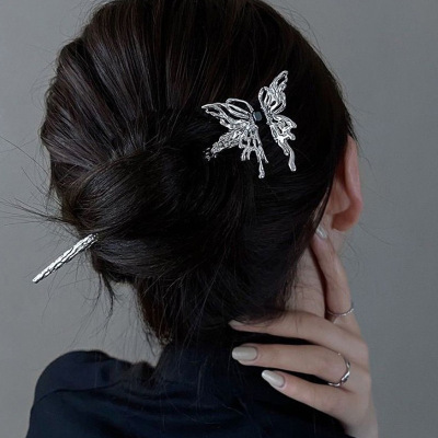 Antiquity Flaxen Hair Metal Liquid state butterfly Hairpin daily Flaxen Hair Hairpin New Chinese style Flaxen Hair Hairpin Hairpin Headdress