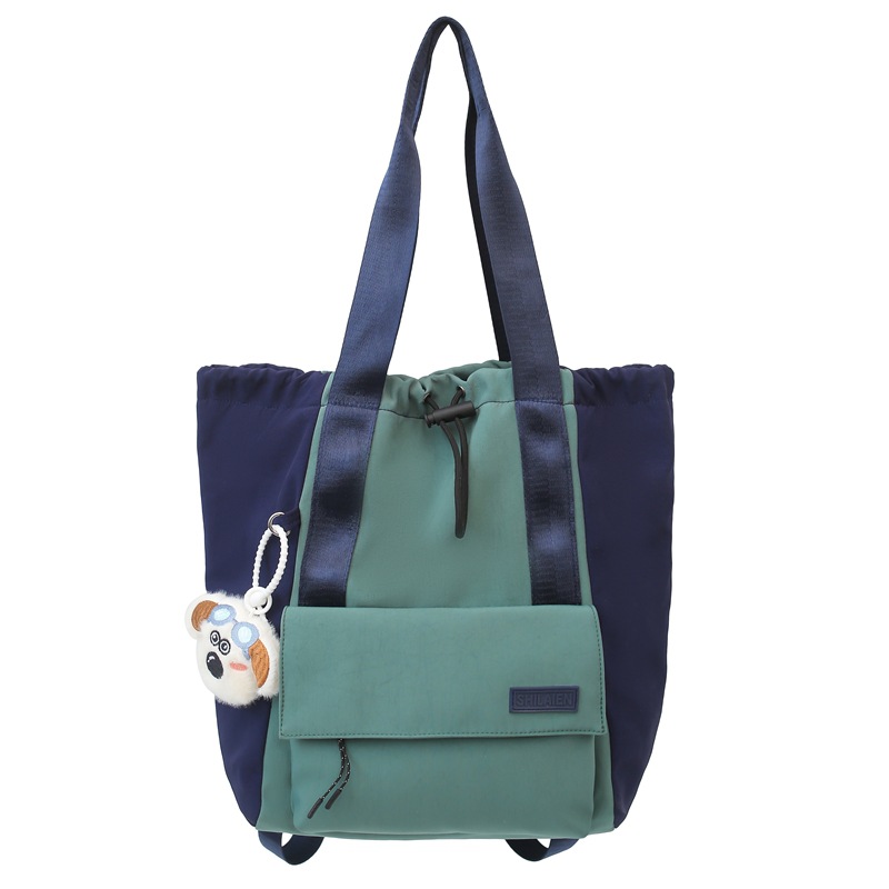 Bolsillo de cordón de extracción de cuerda bolsillo ligero bolso tote bolso de tela de nylon bolso de hombro femenino viaje de ocio mochila deportiva multifuncional