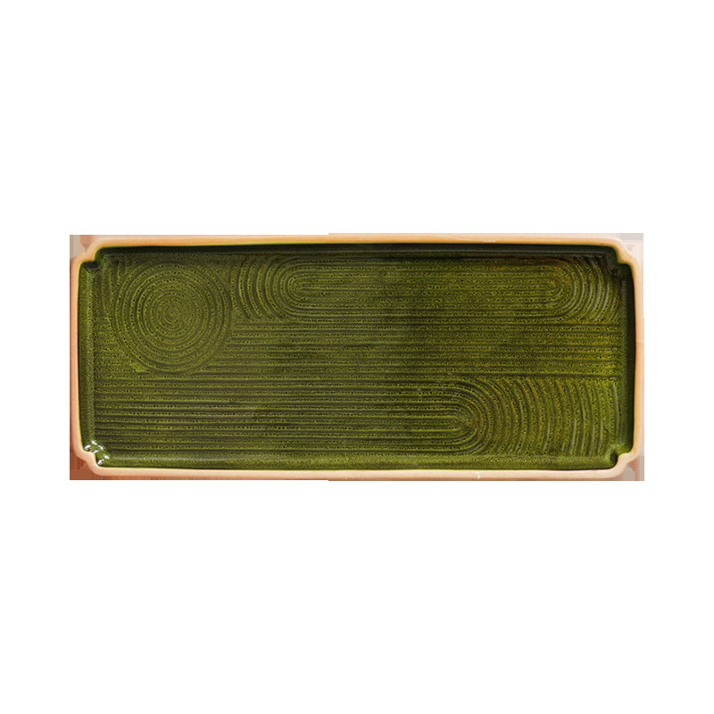 Restaurante japonés retro plato de sushi plato rectangular plato de pescado doméstico grande plato occidental plato de postre plato de arcilla