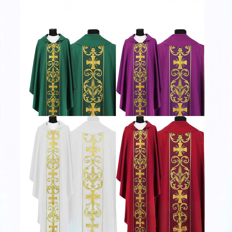 Cross-Border New Gothic-Style Priest Robe Cosplay Halloween Performance Medieval Priest Costume
