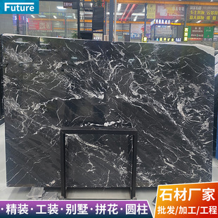 Italian Black Mesh Marble Natural Black and White Pattern Slate Restaurant House Flat Floor Stain-Resistant Wall and Floor Tiles