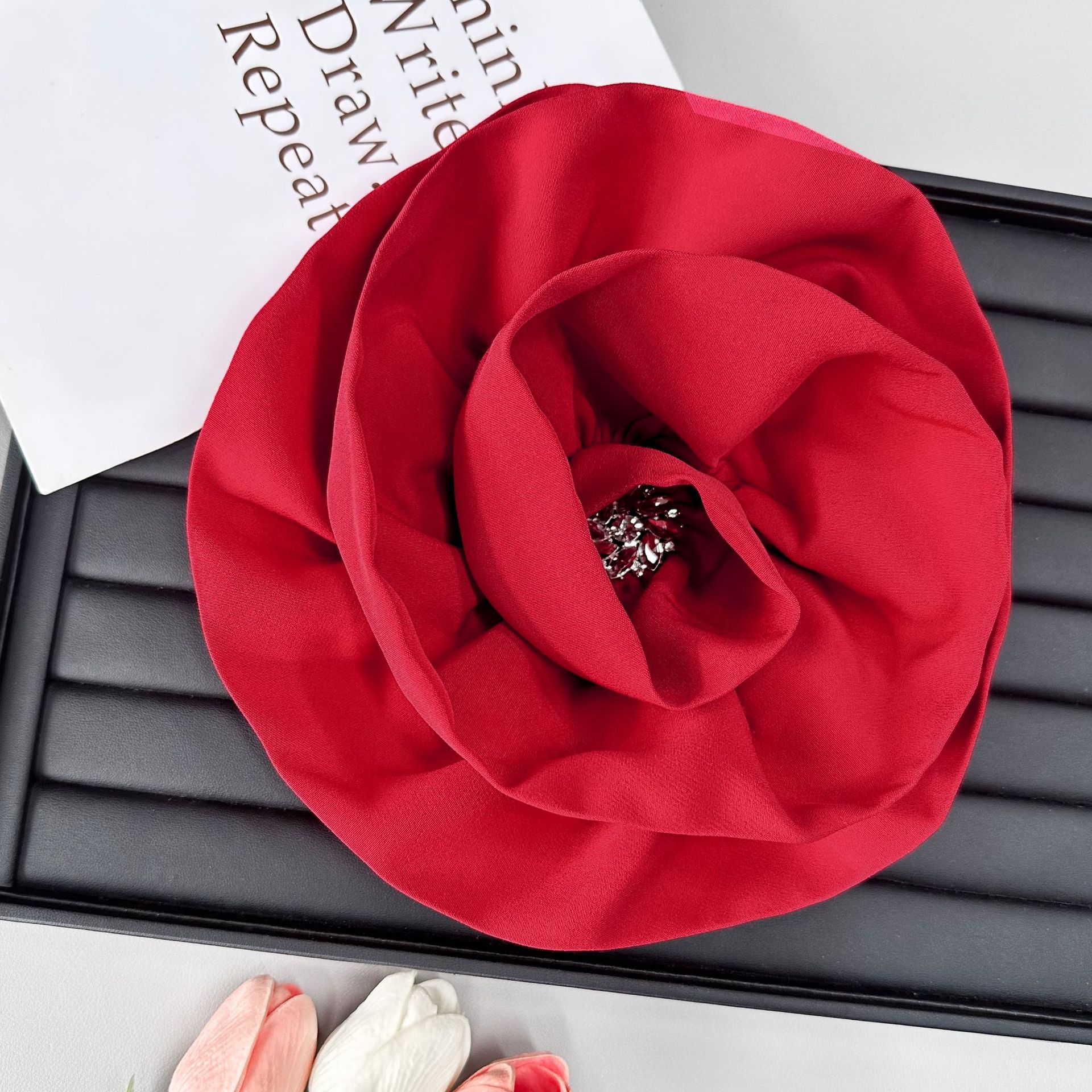 Tejido a mano transfronterizo de Europa y Estados Unidos irregular ropa de flores grandes vestidos toques de cabello accesorios de decoración de bolsas image 7