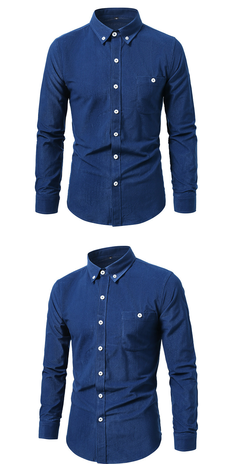 Men's Solid Colour Corduroy Long Sleeve Shirt Jacket With Pockets_voghion.com