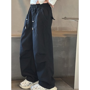 Girls' Cargo Pants Spring and Autumn 2025 New Children's Trendy Cool Outfit Sports Pants for Older Girls Spring American-Style Wide-Leg Pants