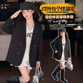 女童礼服儿童西装外套英伦风主持钢琴演出女孩生日花童小西服春秋