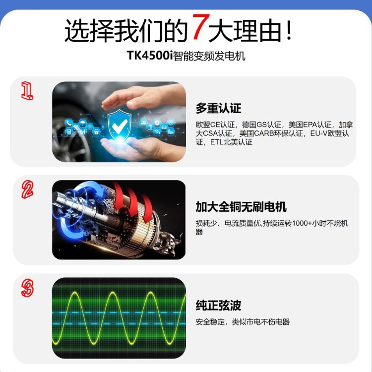 Small Portable Silent Inverter Gasoline Generator for Home Emergency Use, Outdoor Portable Low-Noise Mobile Power Generator