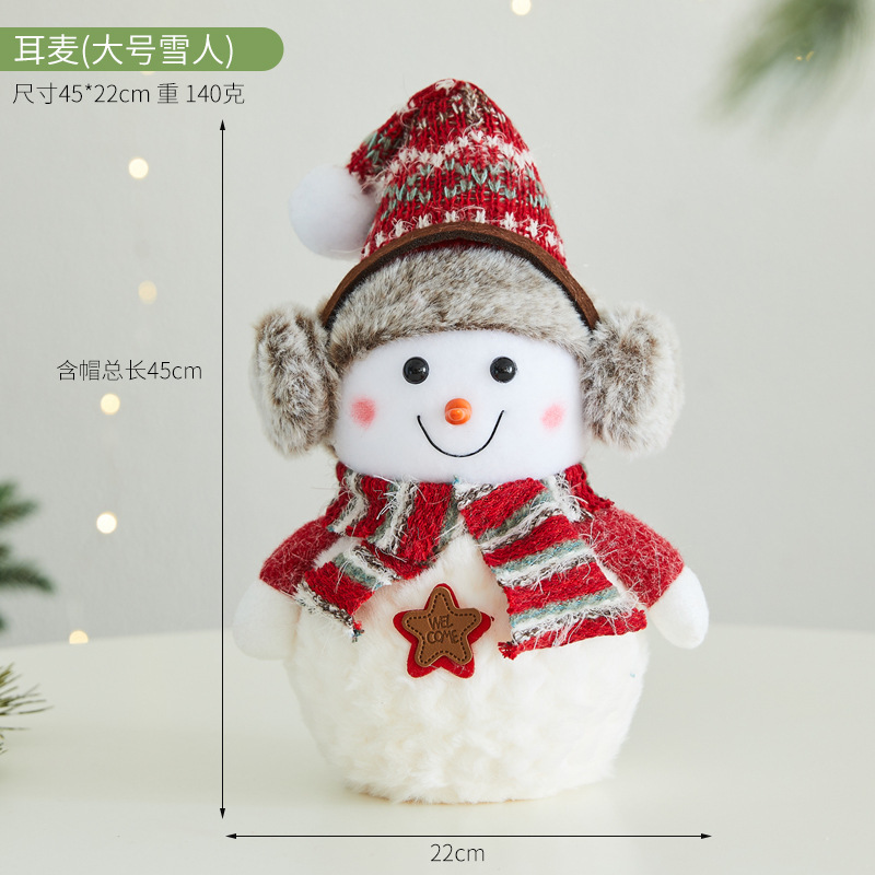 跨境亚马逊圣诞节新款装饰耳麦泡沫雪人礼物桌面摆件橱窗家用公仔|undefined