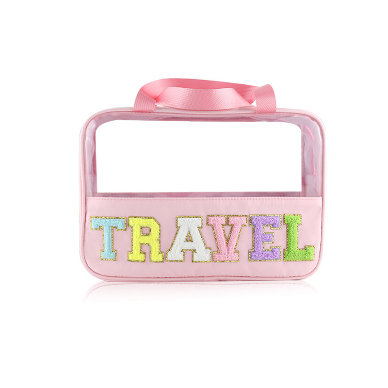 Nuevo bolso de cosméticos translúcido portátil de gran capacidad para mujer, bolsa de almacenamiento de cosméticos portátil, neceser de viaje multifuncional
