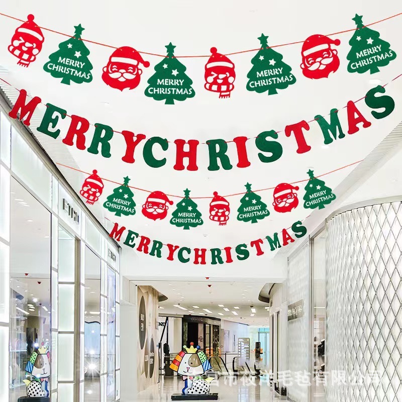 クリスマス装飾吊り旗クリスマス不織布旗ショッピングモールホテル吊り下げ装飾文字カラフルな旗|undefined