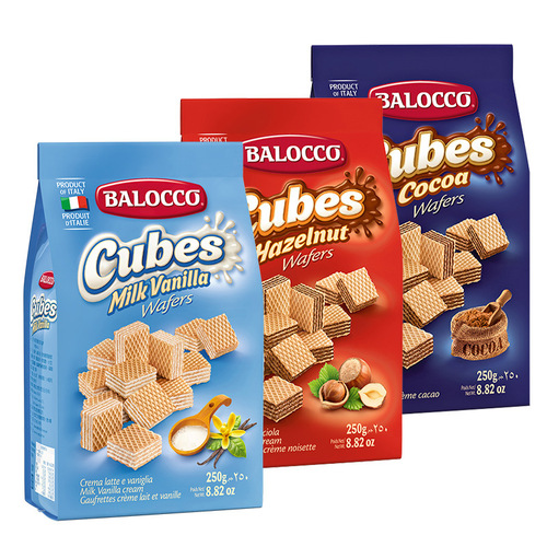 Balocco Italian Import Wafer Chocolate Cream Filled Cookies Snacks Italian