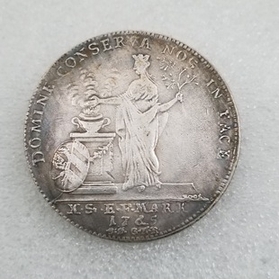 Antique Crafts 1765 Brass Material Brass Plated Silver Old Silver Dollar Foreign Silver Dollar Collection # 2037