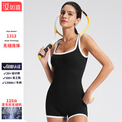 クロスボーダーインスタイル女性スポーツジャンプスーツボディシェイピングヒップリフティングヨガ服フィットネスピラティストレーニングジャンプスーツショーツ