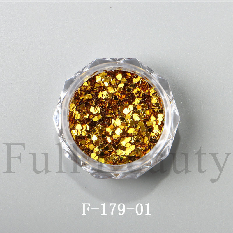 跨境新款美甲亮片 多巴胺色系迷你爱心星星圆点镭射亮片指甲亮片|undefined