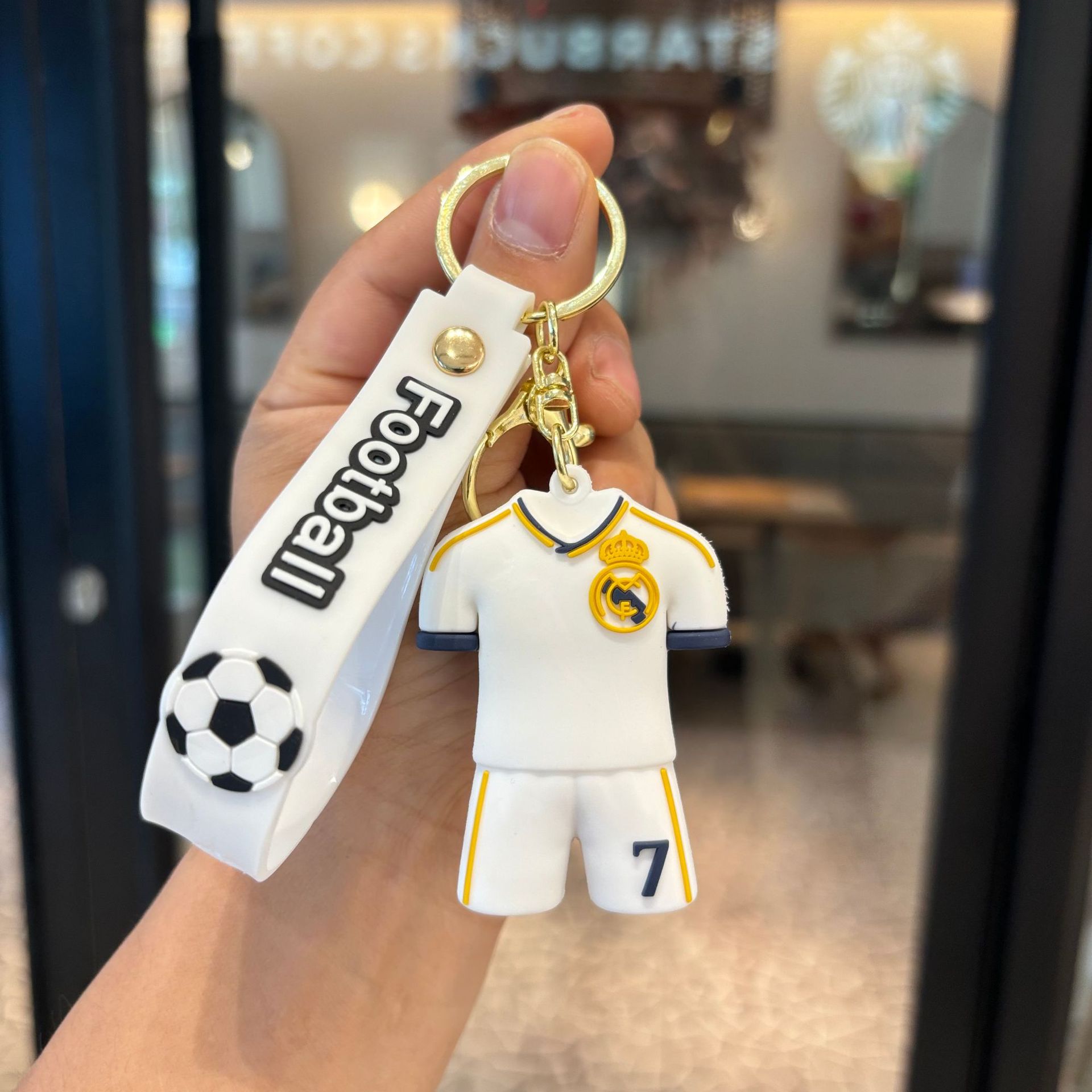 Llavero de la Copa del Mundo de dibujos animados Messi jersey llavero Messi c Luo colgante de fútbol muñeca grande regalo pequeño