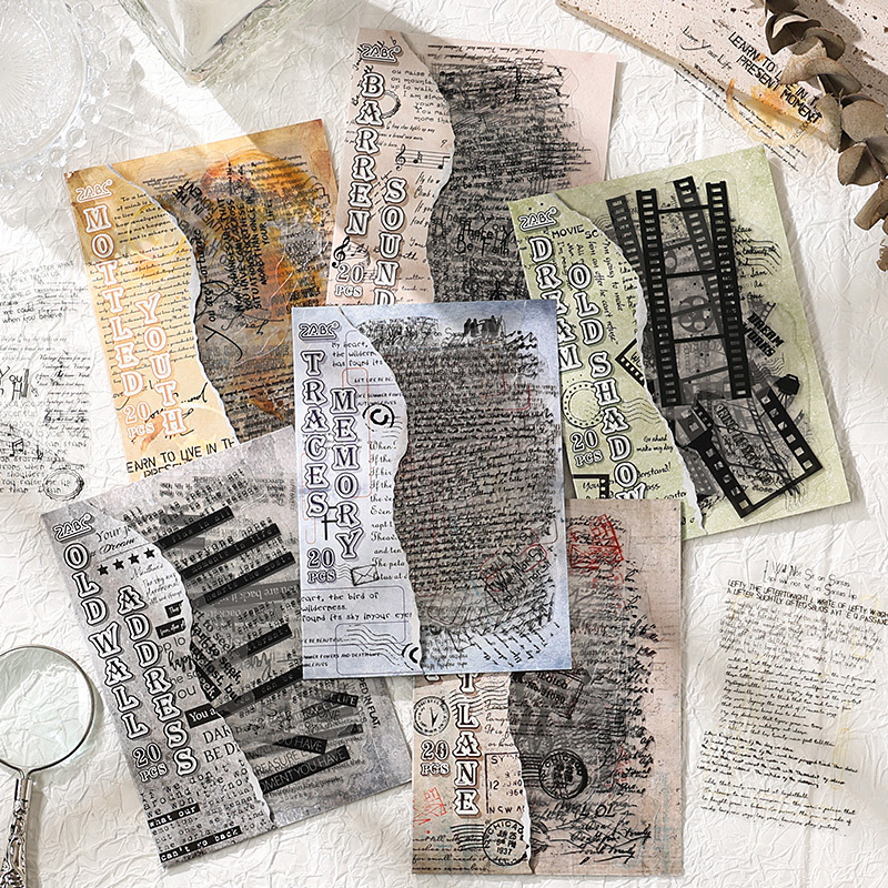 Antiguo sueño de sombra transparente pegatinas impermeables para mascotas diy pegatinas de diario diario retro transfronterizas pegatinas de material inglés