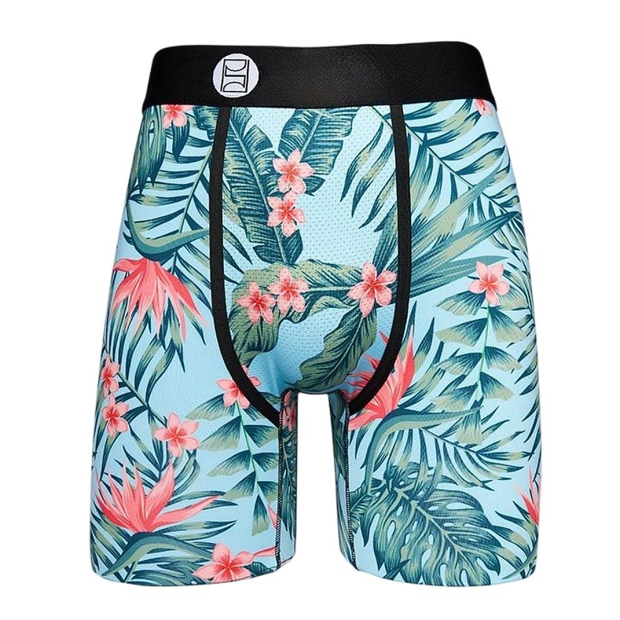 Marca de moda PSD seda de hielo pantalones cortos de poliéster pantalones de playa estampados anime deportes cómodos correr bóxer calzoncillos para hombres