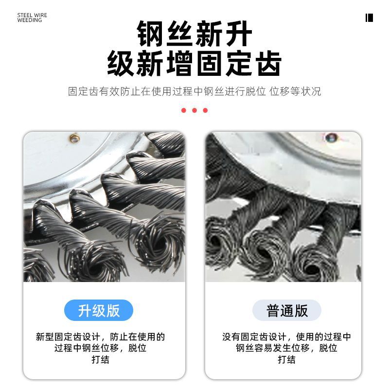 割草机钢丝轮打草头除草神器打草机除草头盘通用配件大全专用刀片