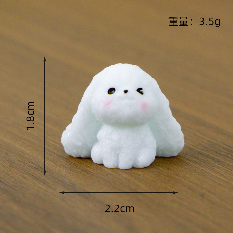 マイクロランドスケープ装飾品、かわいい垂れ耳ウサギ、クリエイティブな車の樹脂 DIY クラフト装飾装飾品、ハイエンドのニッチ|undefined