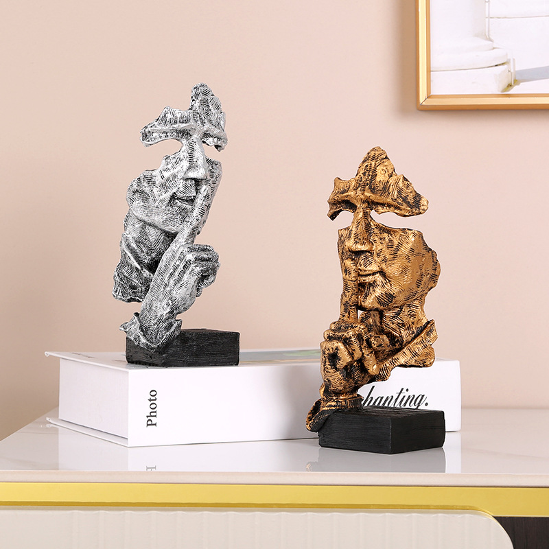 Nordic silence is gold abstract character resin decoration home accessories nail shop model room crafts soft decoration