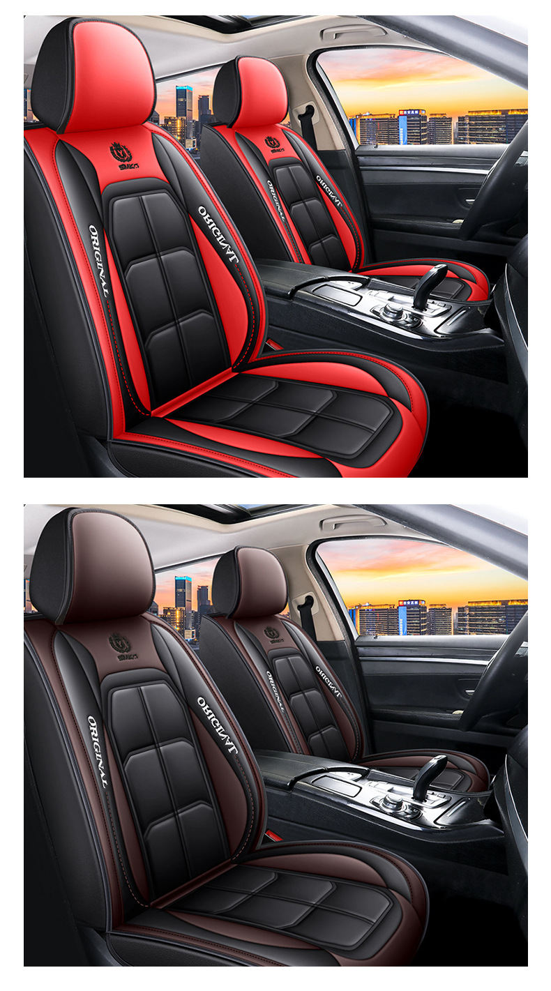 Factory Direct Supply Cross-Border New Car Seat Covers Full Coverage Seat Covers Pu Leather Cushion Covers Universal for All Seasons Car Seat Cushions