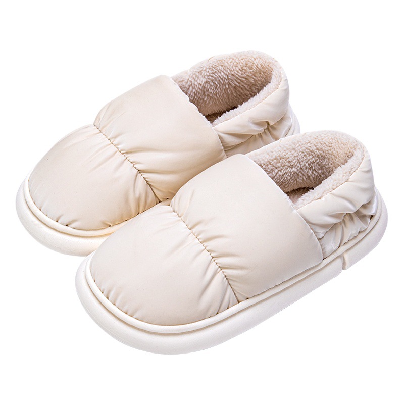 Zapatillas de algodón bolso de invierno de las mujeres talón forrado de lana interior confinamiento en el hogar 2023 nuevos zapatos de algodón de lana caliente invierno de las mujeres