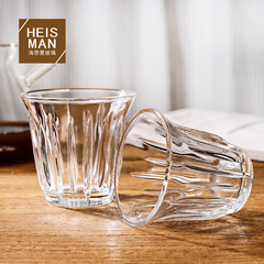 海思曼ins風豎條紋玻璃杯美式拿鐵咖啡杯加厚水杯冷飲果汁杯批發