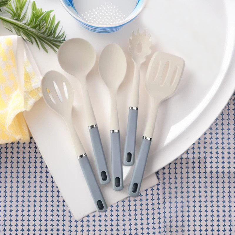 Silicone Spatula Set for Non-Stick Pans, High-Temperature Resistant Silicone Spatula Set, Food-Grade Soup Spoon, Colander, Kitchen Utensils, Food-Grade Silicone Spatula Set for Non-Stick Pans, High-Temperature Resistant Silicone Spatula Set, Food-Grade Soup Spoon, Colander, Kitchen Utensils, Food-Grade