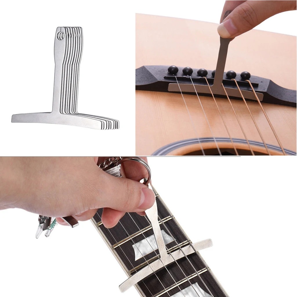 Regla de medición de guitarra Regla de medición de altura de acordes de radián Regla de nueve piezas Regla en forma de T Combinación de conjunto de 10 piezas image 3