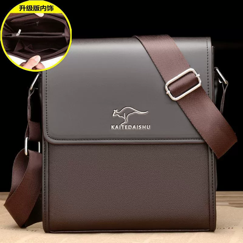 Сумка через плечо из натуральной кожи, прочная casual crossbody, коричневая или черная