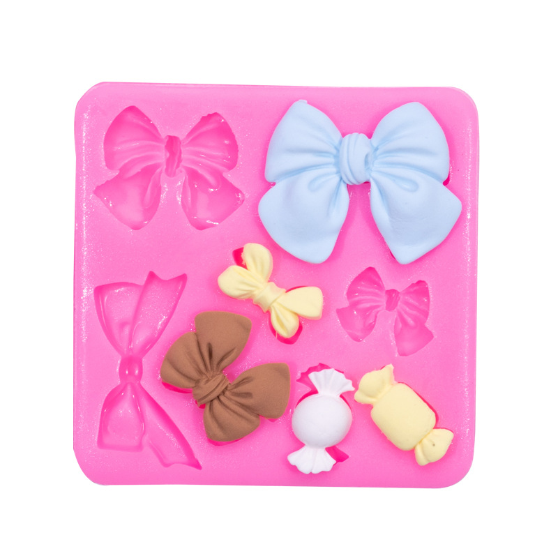 A variety of bow shape flip sugar silicone mold ultra light clay chocolate baking tools cake decoration Clay
