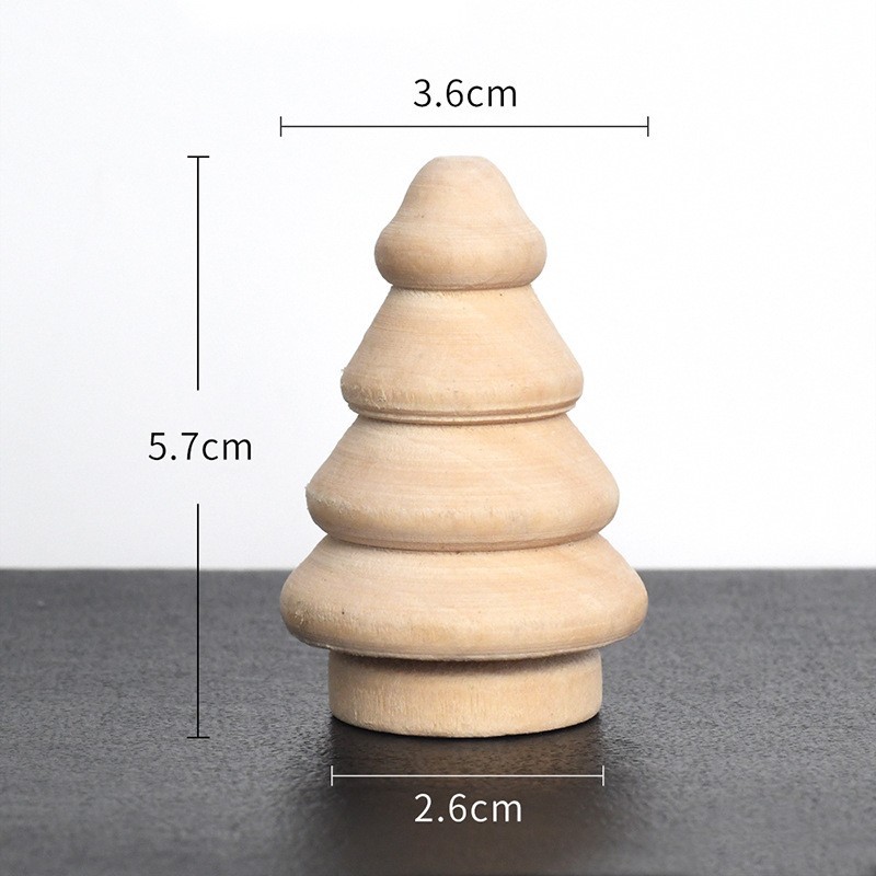 Nuevo producto bricolaje pintado a mano madera embrión fruta árbol de Navidad campana hongo casa se puede colorear regalo de vacaciones preescolar