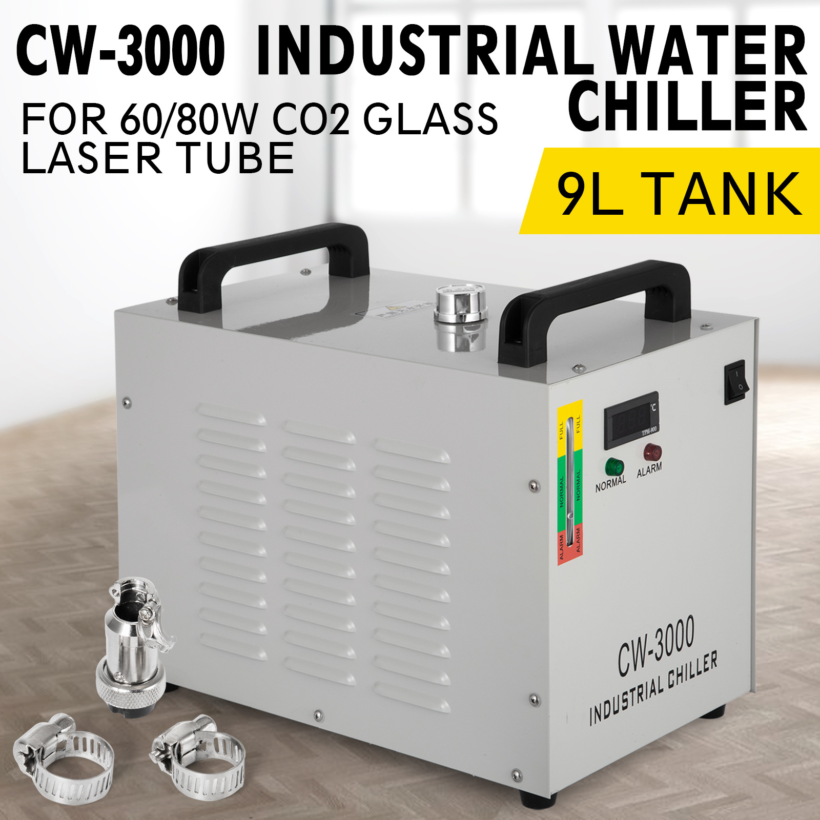 CW3000冷水机高效节能冷却机9L容量制冷机激光雕刻机配件厂家直供
