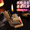 XF2705 grinding wheel ignition open flame lighter creative pistol shape metal inflatable lighter factory direct hair