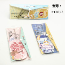 批发学生绘图几何塑料卡通套尺20cm透明直尺四件套文教工具212053