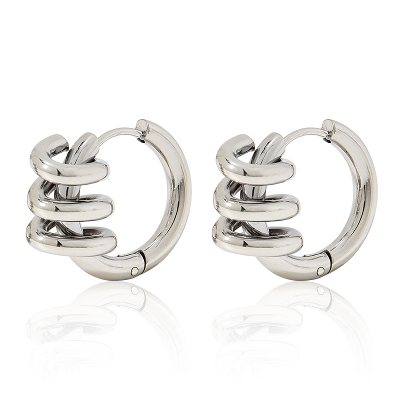 Earrings Classification 1 Pair Quantity Daily Occasion 304 Stainless Steel Material Fashion Geometric Stainless Steel Plating Earrings 1 Pair