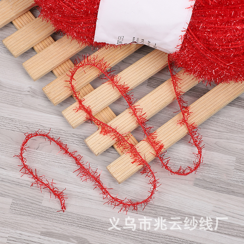 Coreano plato Toalla de vidrio de lana de seda de bricolaje tejido a mano muñeca de oro hilo tejido bolsa de hilo de seda brillante en stock al por mayor