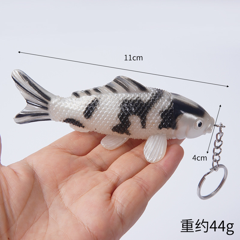 Pegamento blando de PVC simulación Koi colgante mini simulación Koi Carpa dorada modelo Koi colgante de llavero